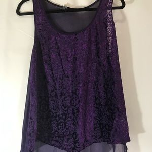 Purple Sheer Tank Blouse